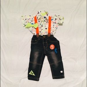Baby-boy overall set size 12 month in EUC